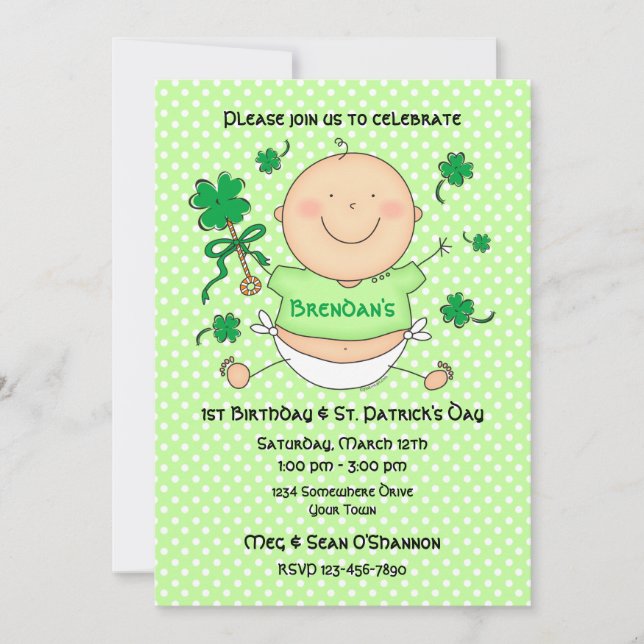 Me 1st St. Paddy's Day Birthday Party Invitation (Front)