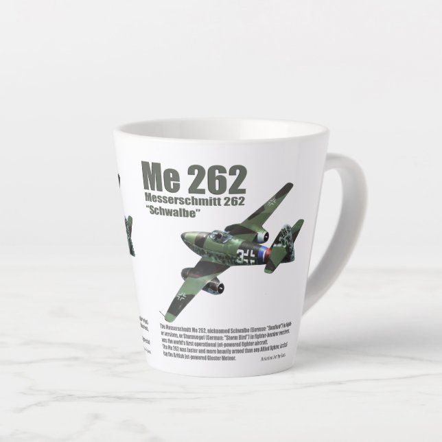 Me 262 Schwalbe Latte Mug (Right Angle)
