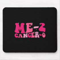 Me 2 Cancer 0 I Beat Cancer Twice Groovy Retro Sur Mouse Pad
