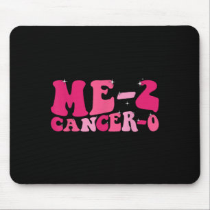 Me 2 Cancer 0 I Beat Cancer Twice Groovy Retro Sur Mouse Pad