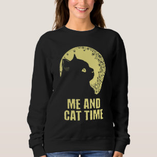 Me and Cat Time Cat Hobby Kitten Pastime Cat Mom Sweatshirt
