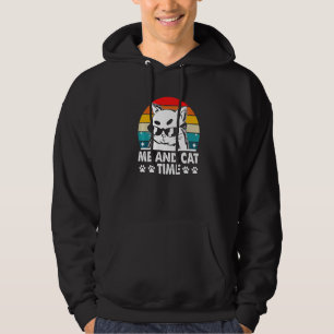 Me and Cat Time Cat Lover Hobby Kitten Pastime Cat Hoodie
