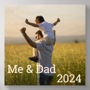 Me and Dad Memory Photo Customizable Wood Photo Tile
