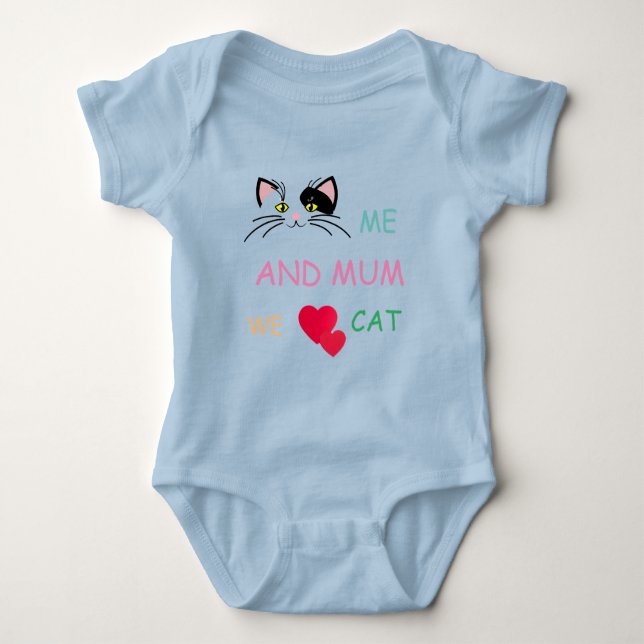 Me AND LOVE CAT Baby T-Shirt Bodysuit (Front)