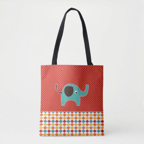 Me and Mommy Cartoon Elephant Tote Bag