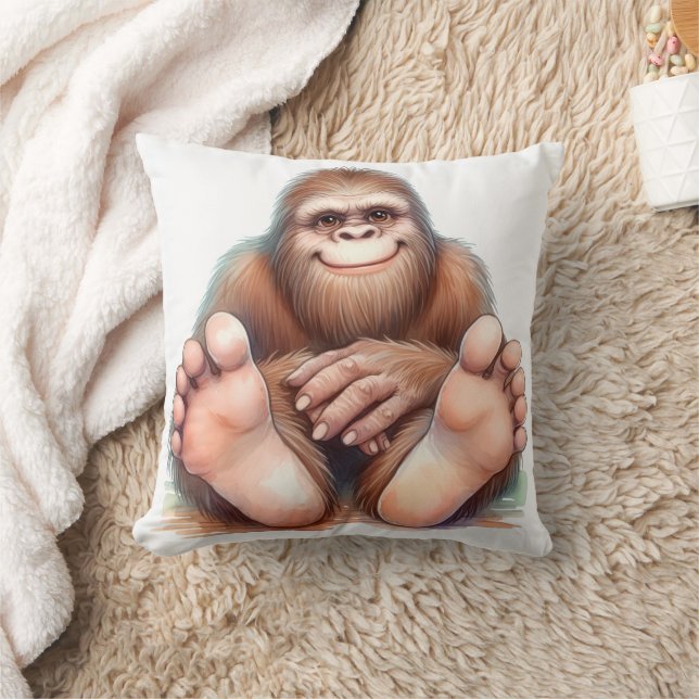 Me and My Bigfoot Throw Pillow (Blanket)