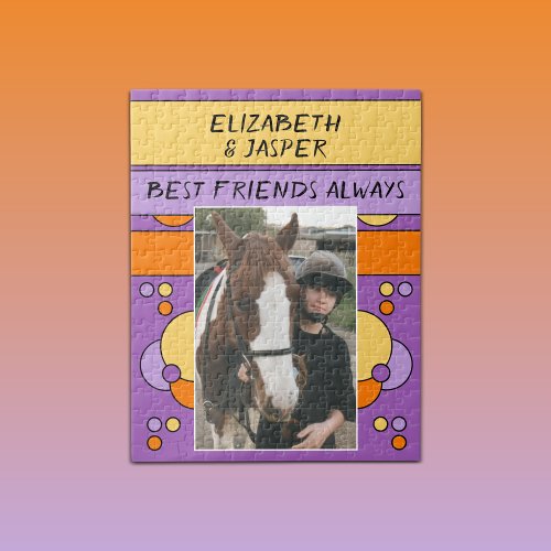 Me and my horse best friends kids purple jigsaw puzzle