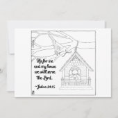 Me and My House Scripture Coloring Postcard (Front)