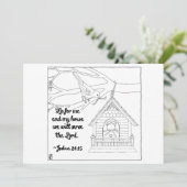 Me and My House Scripture Coloring Postcard (Standing Front)