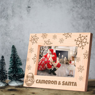 Me and Santa Claus Snowflake Custom Name Engraved Frames