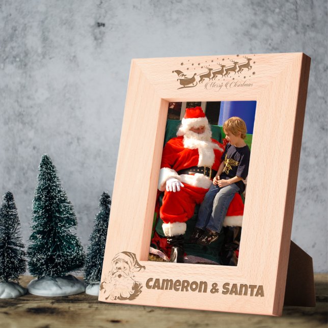 Me and Santa Custom Name Santa & Sleigh Engraved Frames (Creator Uploaded)