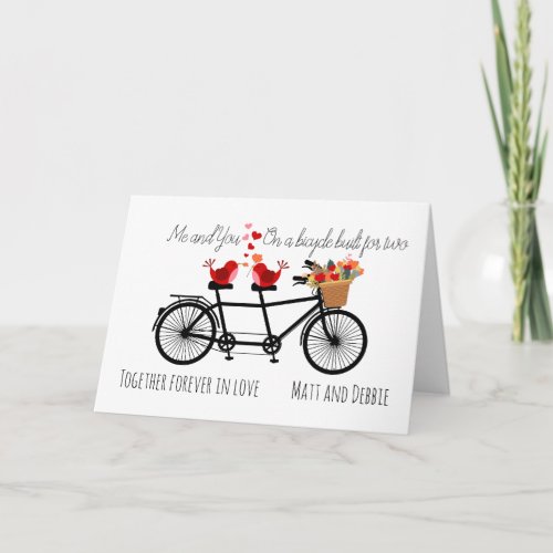 Me and You on a Bicycle Built for Two Valentine Card