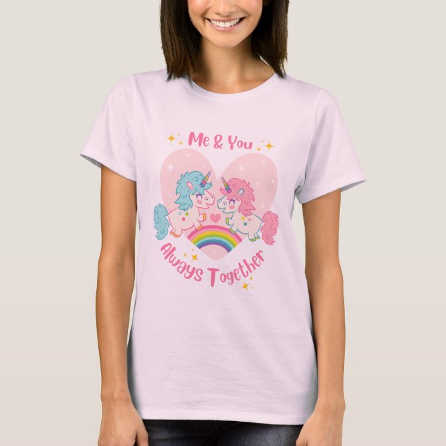 Me And You pink womens T-Shirt (Front)