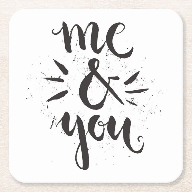 Me And You Square Paper Coaster (Front)