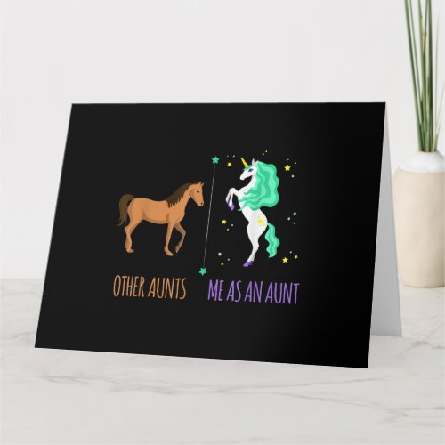 Me As Aunt Or Aunts Horse Unicorn Gift Card