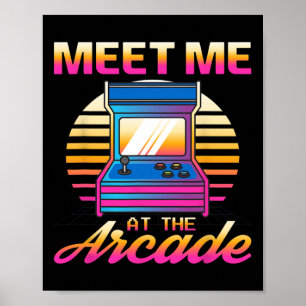 Me At The Arcade Gamer Vaporwave Retro Video Game Poster