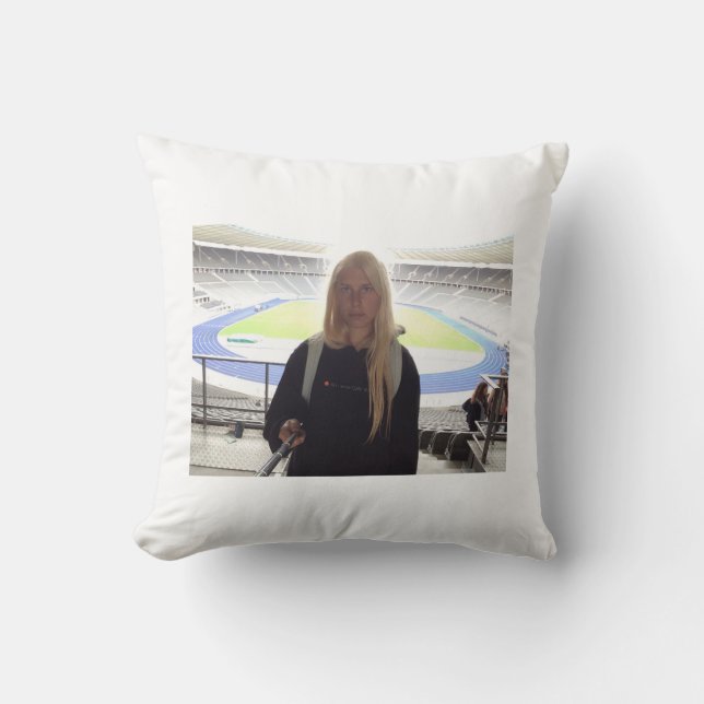 Me at the Olympic Stadium !!! Throw Pillow (Front)