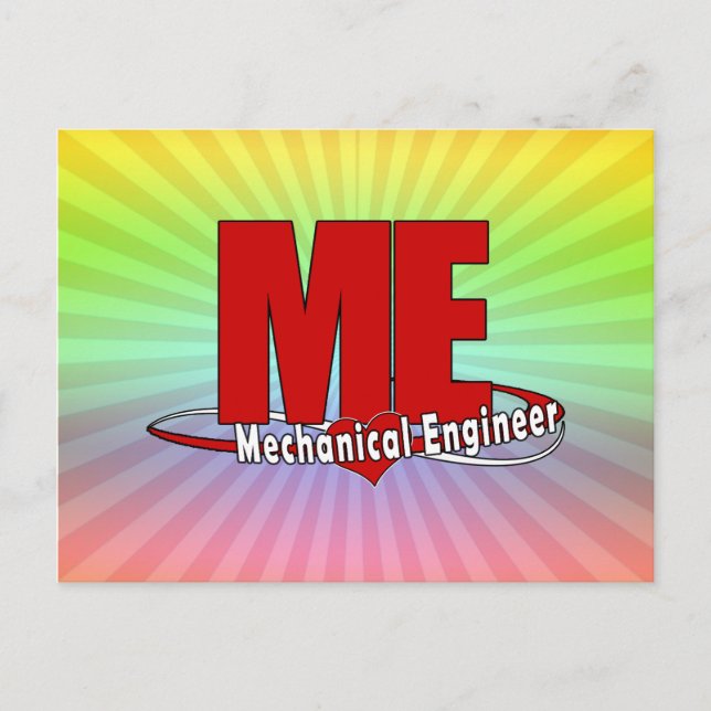 ME BIG RED LOGO MECHANICAL ENGINEER POSTCARD (Front)