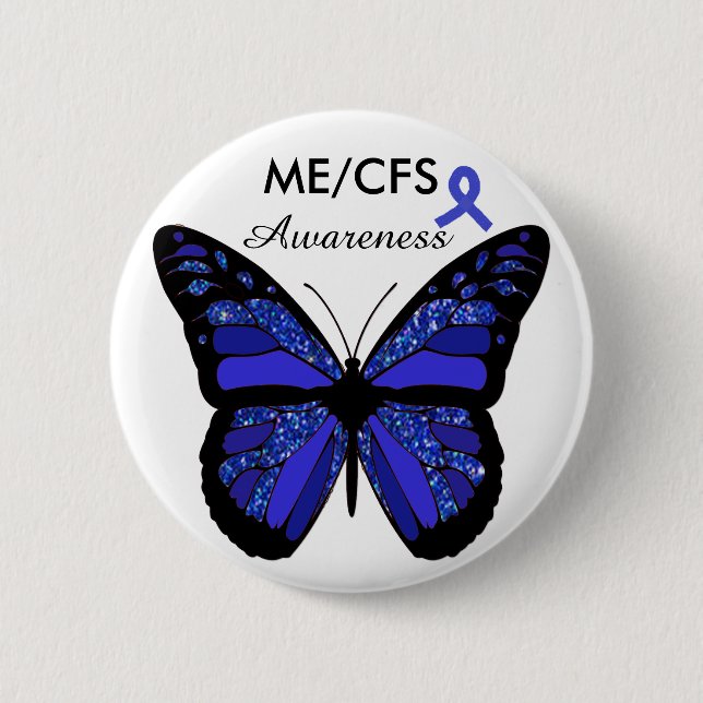 ME/CFS Awareness Butterfly Button (Front)