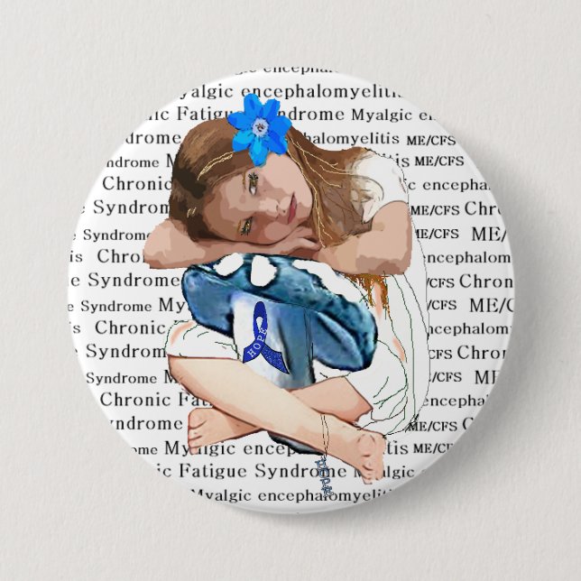 ME/CFS Awareness "Girl of Hope" Pinback Button (Front)