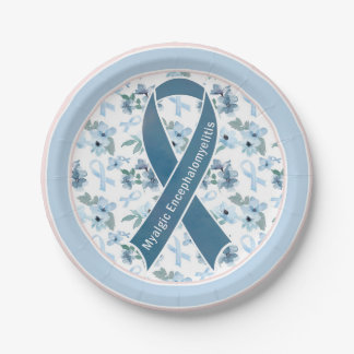 ME/CFS Awareness Ribbon Blue Sunday Paper Plates