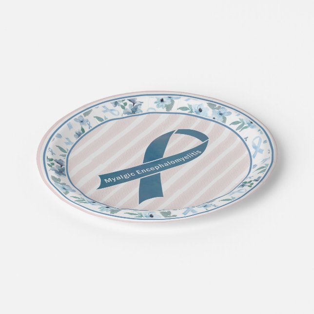 ME/CFS Awareness Ribbon  Paper Plates (Angled)