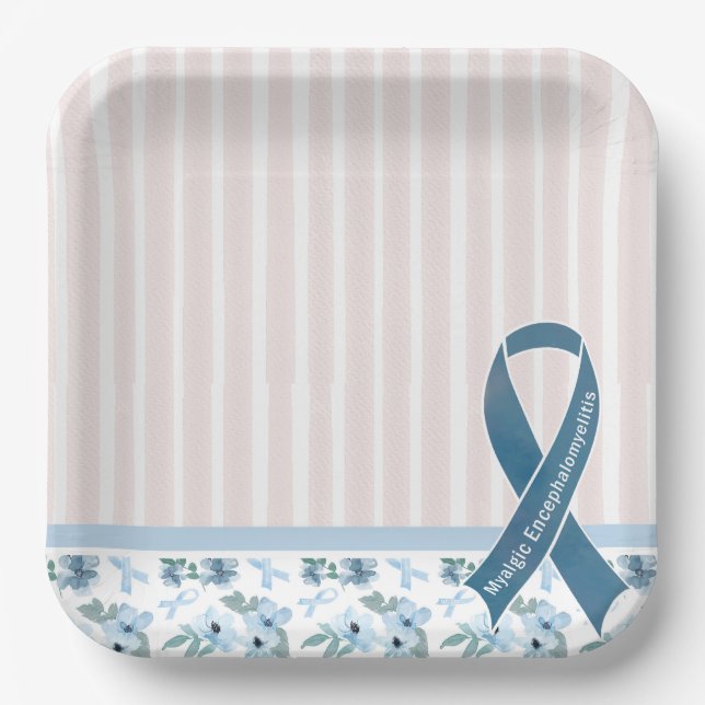 ME/CFS Awareness Ribbon Paper Plates (Front)