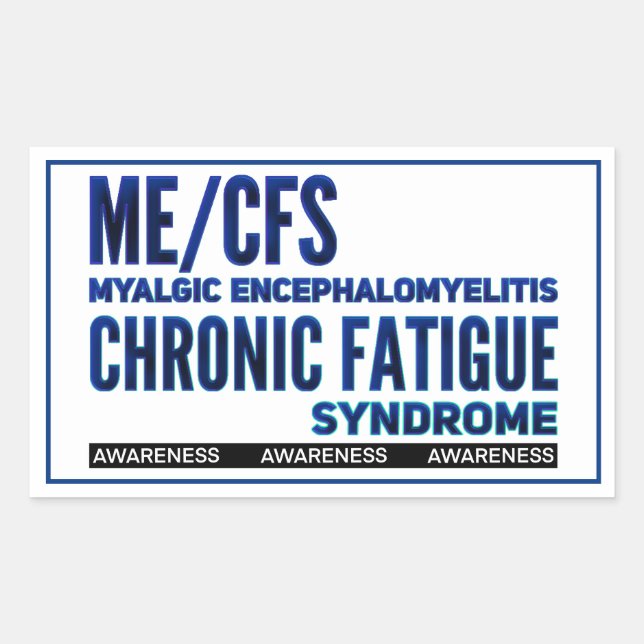ME/CFS Chronic Fatigue Awareness Blues Rectangular Sticker (Front)