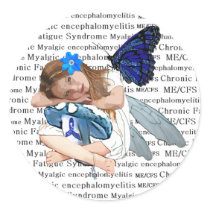 ME/CFS Chronic Fatigue Little Girl Angel Fairy Classic Round Sticker