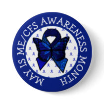 ME/CFS Syndrome Awareness Ribbon Button