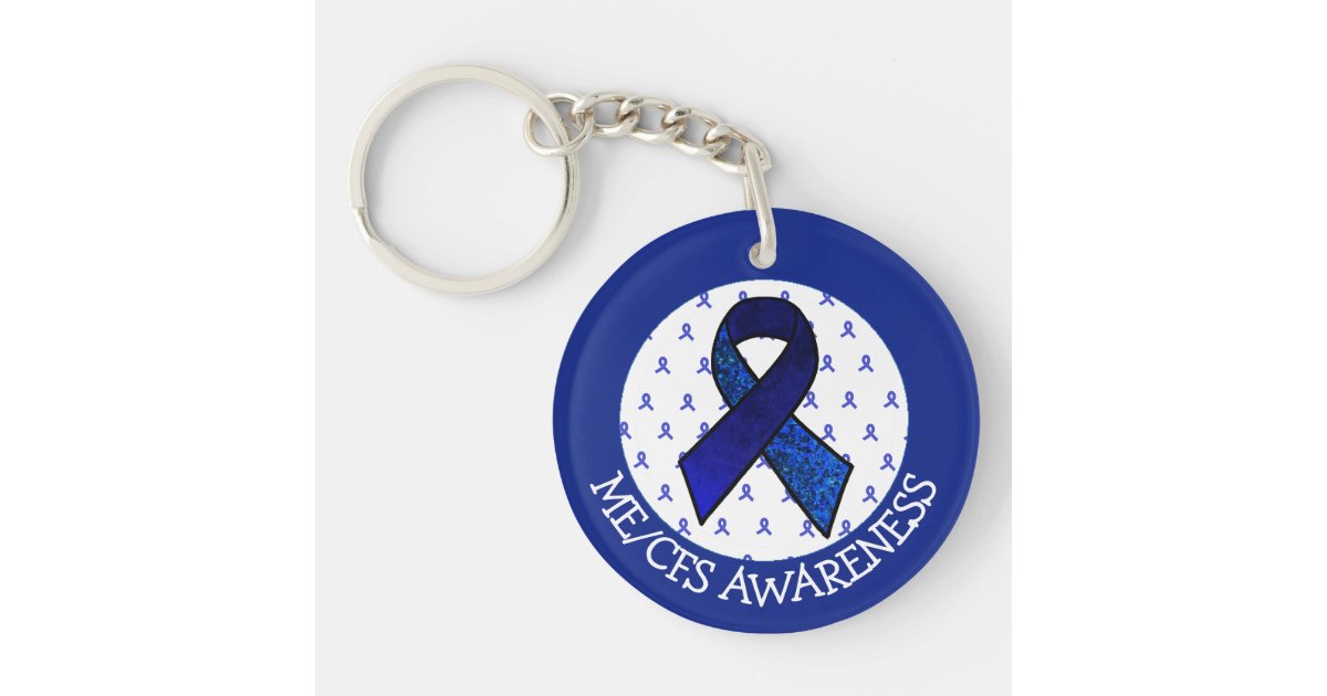 ME/CFS Syndrome Awareness Ribbon Classic Round St Keychain | Zazzle