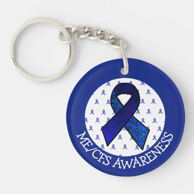 ME/CFS Syndrome Awareness Ribbon Classic Round St Keychain | Zazzle