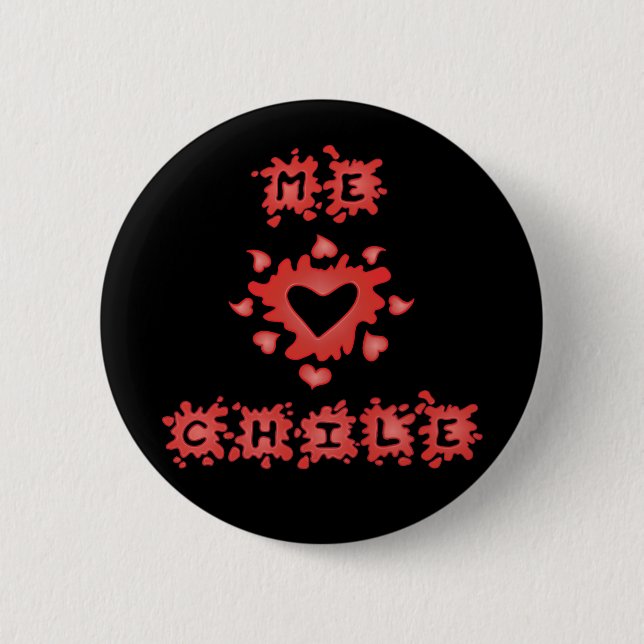 Me encanta Chile Boton Pinback Button (Front)
