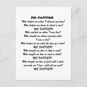 ME FADDER POEM POSTCARD
