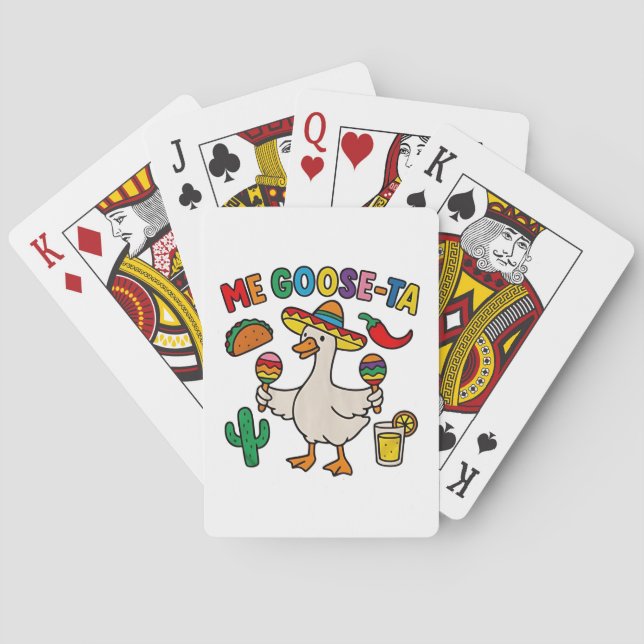 Me Goose-Ta Funny Mexican Spanish Goose  Poker Cards (Back)