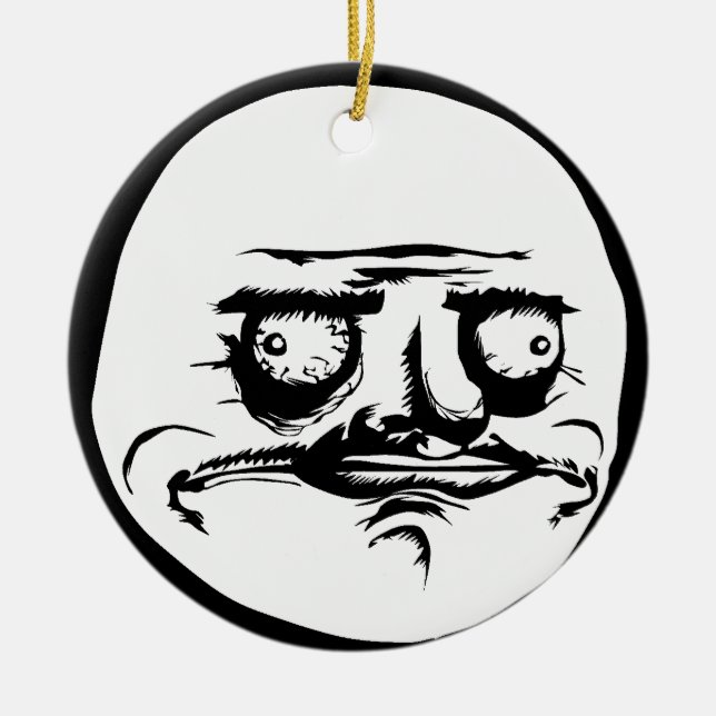 Me Gusta Face Meme Ceramic Ornament (Front)