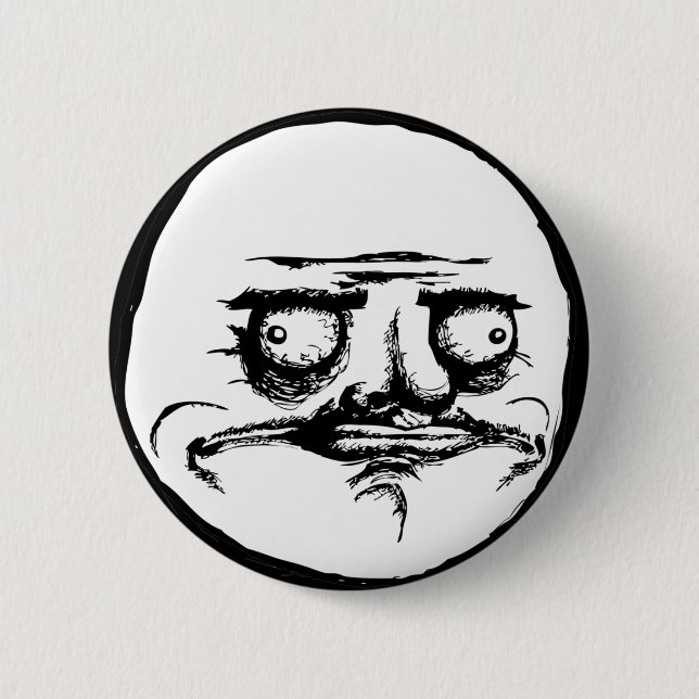Me Gusta Face Pinback Button (Front)
