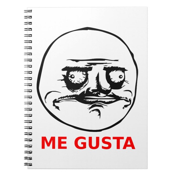 Me Gusta Face with Text Spiral Notebook