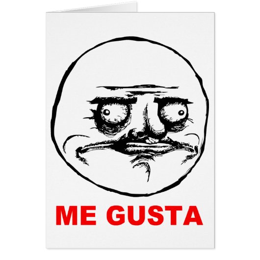 Me Gusta Rage Face Meme Cards (Front)