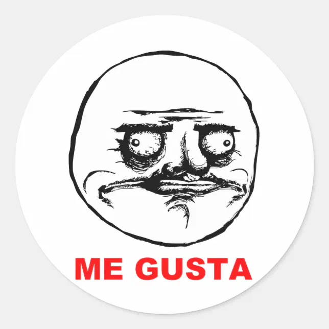 Me Gusta Rage Face Meme Classic Round Sticker | Zazzle