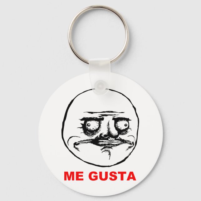 Me Gusta Rage Face Meme Keychain (Front)