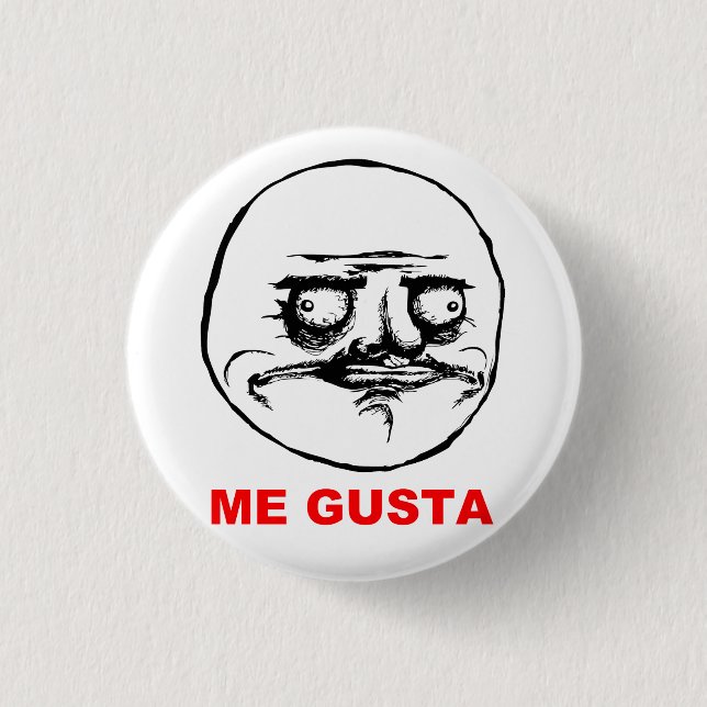 Me Gusta Rage Face Meme Pinback Button (Front)