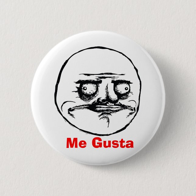 Me Gusta Text Style Pinback Button (Front)