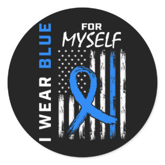 Me I Wear Blue For Myself Diabetes Awareness Ameri Classic Round Sticker