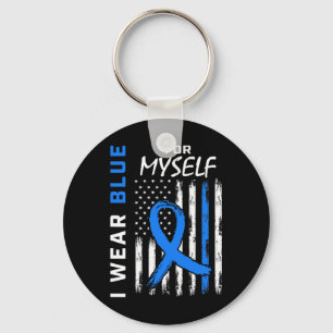 Me I Wear Blue For Myself Diabetes Awareness Ameri Keychain