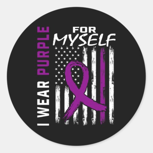 Me I Wear Purple For Myself Pancreatic Cancer Awar Classic Round Sticker