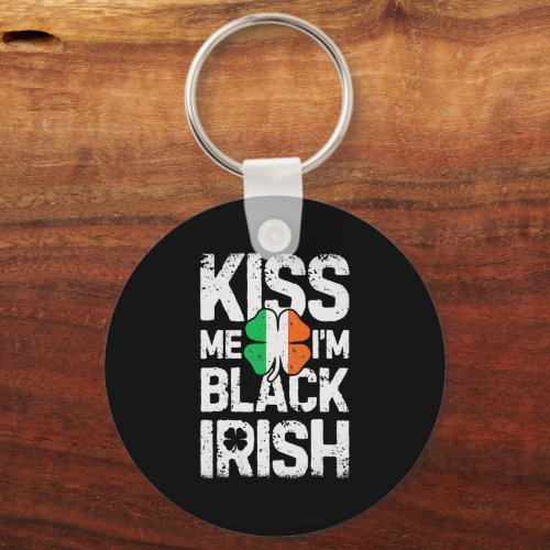 Me Im Black Irish St Patricks Day Ireland Flag Keychain