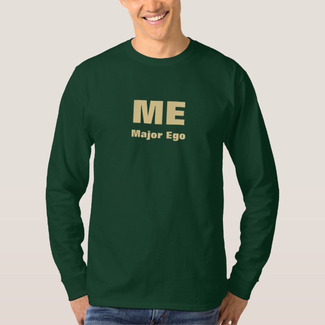 ME / Major Ego Mens Logo Dr Green  Long Sleeve  T-Shirt (Front)