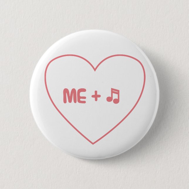 Me + music pinback button (Front)