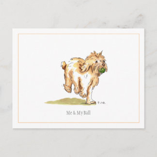 'Me & My Ball' Cockapoo Postcard